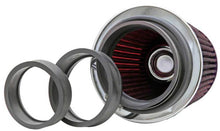 Load image into Gallery viewer, K&N Universal Air Filter Chrome Round Tapered Red - 4in Flange ID x 1.125in Flange Length x 5.5in H