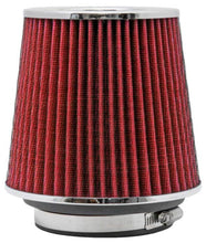 Load image into Gallery viewer, K&N Universal Air Filter Chrome Round Tapered Red - 4in Flange ID x 1.125in Flange Length x 5.5in H