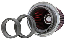 Load image into Gallery viewer, K&N Universal Air Filter Chrome Round Tapered Red - 4in Flange ID x 1.125in Flange Length x 5.5in H