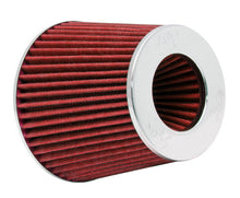 Load image into Gallery viewer, K&N Universal Air Filter Chrome Round Tapered Red - 4in Flange ID x 1.125in Flange Length x 5.5in H