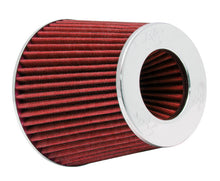 Load image into Gallery viewer, K&N Universal Air Filter Chrome Round Tapered Red - 4in Flange ID x 1.125in Flange Length x 5.5in H