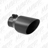 MBRP Universal 4in OD Dual Wall Angled 2.5in Inlet 8in Lgth Exhaust Tip - Black