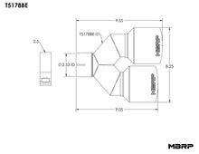 Load image into Gallery viewer, MBRP Burnt End Tip 2.5 ID Dual 4 OD Out 9.5 length Single wall 304 Stainless Steel Driver Side