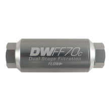 Load image into Gallery viewer, DeatschWerks 10AN Female 10 Micron 70mm Compact In-Line Fuel Filter Kit