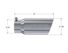 Load image into Gallery viewer, MBRP Universal Tip 5 O.D. Angled Single Walled 4 inlet 12 length