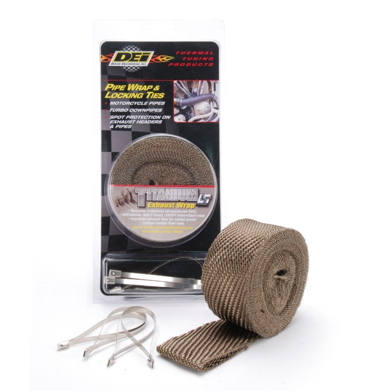 DEI Exhaust Wrap Kit - Pipe Wrap and Locking Tie - Titanium