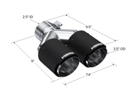 MBRP Universal Carbon Fiber Dual Tip 3.5in OD/2.5in Inlet