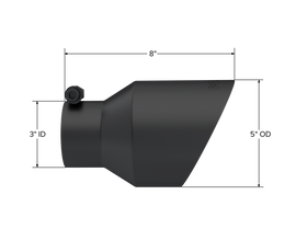 MBRP Universal 3in Hex Tip 5in Inlet 8in Length Dual Wall Exhaust Tip - Black Coated