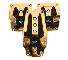 Load image into Gallery viewer, NRG Aluminum Sport Pedal M/T - Chrome Gold w/Black Rubber Inserts