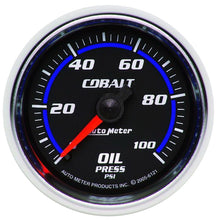 Load image into Gallery viewer, Autometer Cobalt 52mm 100 PSI Mechanical Oil Pressure Gauge