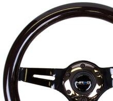 Load image into Gallery viewer, NRG Classic Wood Grain Steering Wheel (310mm) Black w/Black Chrome 3-Spoke Center