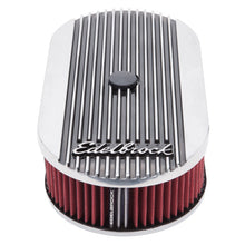 Load image into Gallery viewer, Edelbrock Air Cleaner Elite II Oval Single 4-Bbl Carb 2 5In Red Element Polished