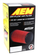 Load image into Gallery viewer, AEM DryFlow Air Filter - Round Tapered 5in Top OD x 6 Base OD x 5.563in H x 3in Flange ID