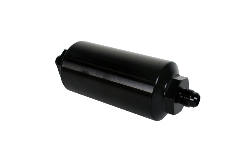 Aeromotive In-Line Filter - (AN-6 Male) 10 Micron Microglass Element Bright Dip Black Finish