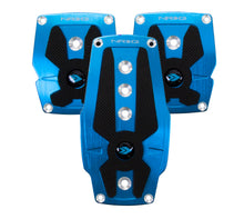 Load image into Gallery viewer, NRG Brushed Aluminum Sport Pedal M/T - Blue w/Black Rubber Inserts