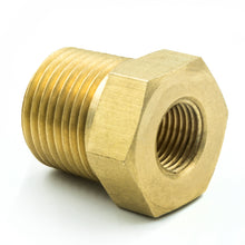 Load image into Gallery viewer, Autometer Brass Adapter Fitting - 3/8in NPT Male - 1/8in NPT Female