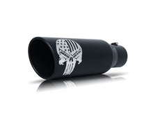 Load image into Gallery viewer, Gibson Patriot Skull Rolled Edge Angle-Cut Tip- 5in OD/2.25-2.5in Inlet/12in Length - Black Ceramic