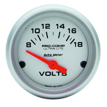 Load image into Gallery viewer, Autometer Ultra-Lite 52mm Short Sweep Electronice Voltage Gauge