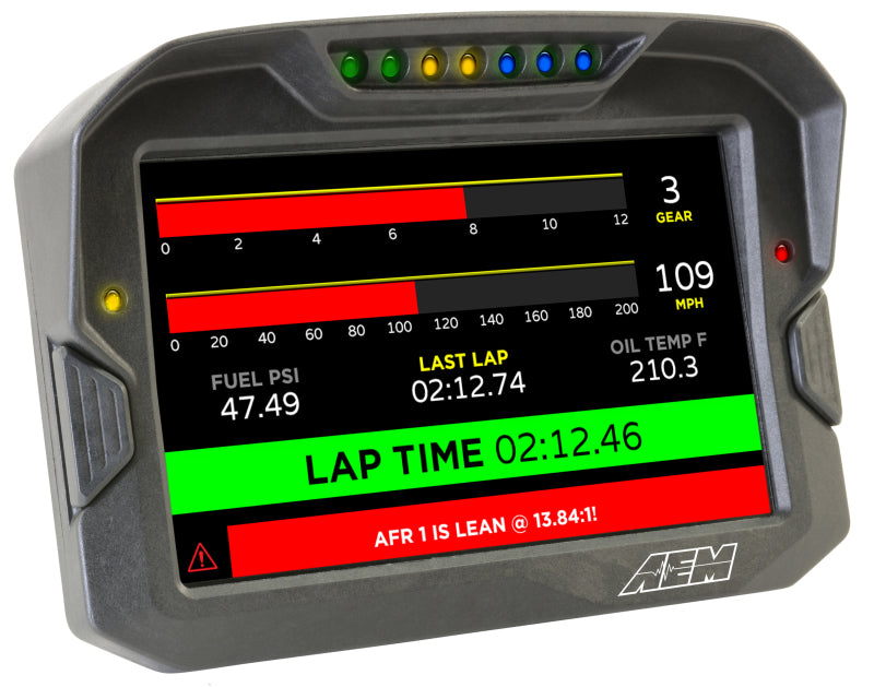 AEM CD-7 Non Logging GPS Enabled Race Dash Carbon Fiber Digital Display w/o VDM (CAN Input Only)