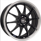 Enkei J10 16x7 5x100/114.3 38mm Offset 72.62mm Bore Dia Matte Black w/ Machined Lip Wheel