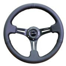Load image into Gallery viewer, NRG Reinforced Steering Wheel (350mm / 3in. Deep) Black Leather w/ Black Stitching