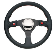 Load image into Gallery viewer, NRG Reinforced Steering Wheel (320mm) Blk Leather w/Dual Buttons