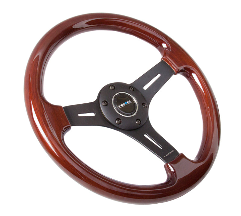 NRG Classic Wood Grain Steering Wheel (330mm) Wood Grain w/Matte Black 3-Spoke Center