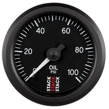 Load image into Gallery viewer, Autometer Stack 52mm 0-100 PSI 1/8in NPTF (M) Mechanical Oil Pressure Gauge - Black
