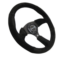 Load image into Gallery viewer, NRG Reinforced Steering Wheel (350mm / 2.5in. Deep) Blk Suede Comfort Grip w/5mm Matte Blk Spokes