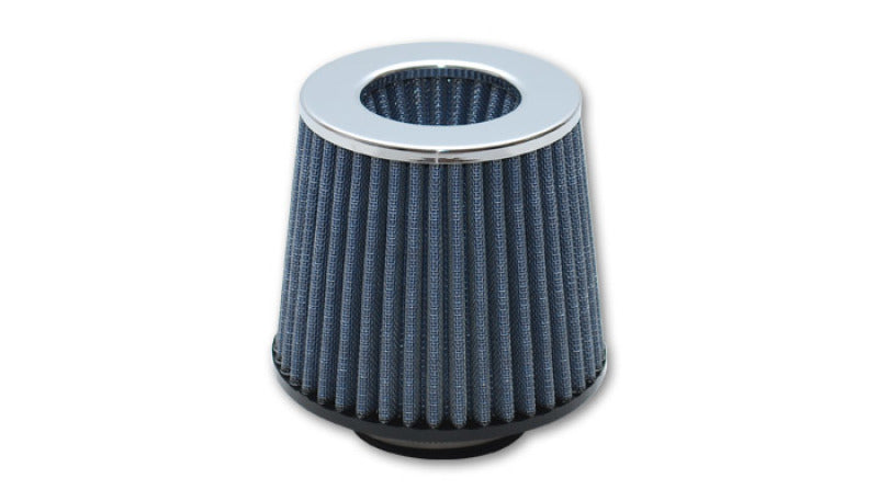 Vibrant Open Funnel Perf Air Filter (5in Cone O.D. x 5in Tall x 2.5in inlet I.D.) Chrome Filter Cap