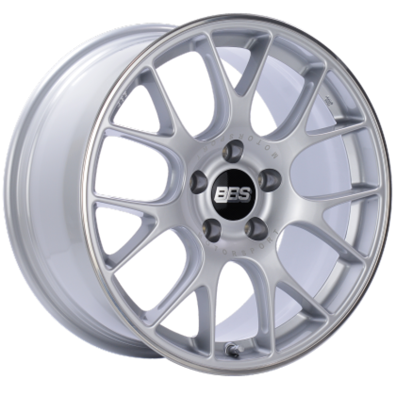 BBS CH-R 19x8.5 5x130 ET51 CB71.6 Brilliant Silver Polished Rim Protector Wheel w/Motorsport Etching