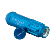 Load image into Gallery viewer, NRG 700 Series M12 X 1.5 Steel Lug Nut w/Dust Cap Cover Set 21 Pc w/Locks &amp; Lock Socket - Blue