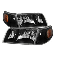 Load image into Gallery viewer, Xtune Crown Victoria 98-11 Crystal Headlights w/ Corner Lights Set Black HD-JH-CRVI98-SET-BK