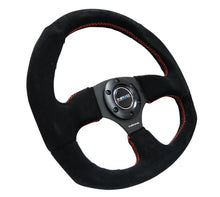 Load image into Gallery viewer, NRG Reinforced Steering Wheel (320mm Horizontal / 330mm Vertical) Suede w/Red Stitch