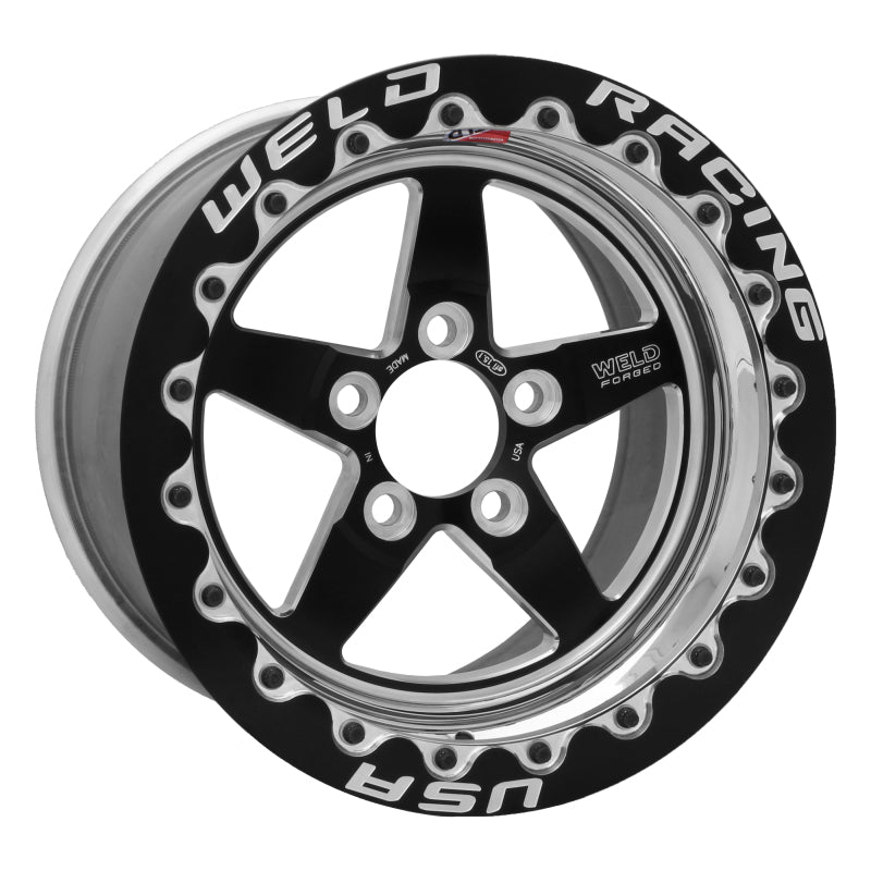 Weld S71 15x10.33 / 5x4.5 BP / 6.5in. BS Black Wheel (Medium Pad) - Black Single Beadlock MT