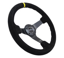 Load image into Gallery viewer, NRG Reinforced Steering Wheel (350mm / 3in. Deep) Blk Suede/X-Stitch w/5mm Blk Spoke &amp; Yellow CM