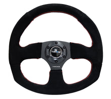 Load image into Gallery viewer, NRG Reinforced Steering Wheel (320mm Horizontal / 330mm Vertical) Suede w/Red Stitch