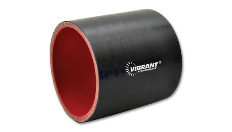 Vibrant 4 Ply Reinforced Silicone Straight Hose Coupling - 2.75in I.D. x 3in long (BLACK)