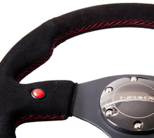 Load image into Gallery viewer, NRG Reinforced Steering Wheel (320mm) Blk Suede w/Dual Buttons