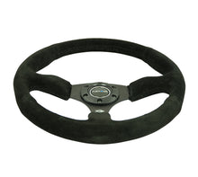 Load image into Gallery viewer, NRG Reinforced Steering Wheel (350mm / 2.5in. Deep) Blk Suede Comfort Grip w/5mm Matte Blk Spokes
