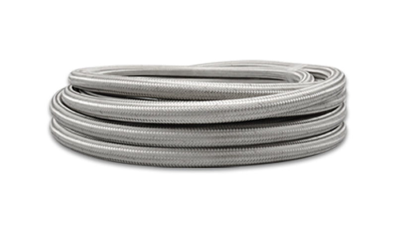Vibrant SS Braided Flex Hose with PTFE Liner -6 AN (5 Foot Roll)
